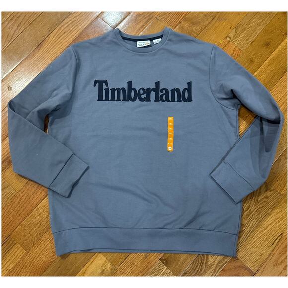 Timberland Tops - Timberland Logo Sweatshirt - Silver Blue - Size: XXL -
